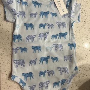 NWTJanie and Jack Blue Tiger Print One Piece 3-6Mo